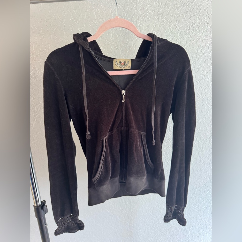 Juicy Couture Black Velour Hoodie